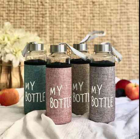 Glass Drinking water Bottle With Cover